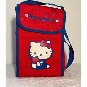 Hello Kitty Crossbody Lunch Box Bag Red Blue Apple Sanrio Cute Thermal - Picture 1 of 3
