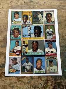 Poster Art of Willie Mays carte da baseball 8,5 x 11 - Foto 1 di 1