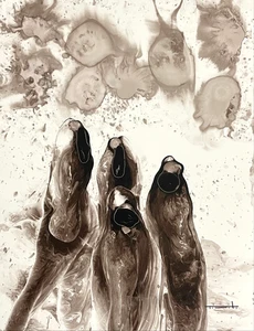 Tonito Original art painting.Organic realism.IMMIGRANTS 3.Unique.Otherworldly - Picture 1 of 3