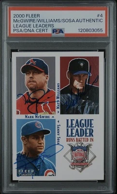 McGwire Sosa Williams 2000 Fleer #4 Autographed Signed On Card PSA/DNA Auto - Image 1 of 4