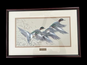 Vintage Ducks Unlimited Flying Time By Art Le May Framed Signed & Numbered Print - Picture 1 of 3