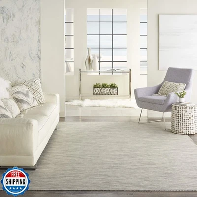 Tapete de área Nourison Positano cinza claro interno-externo 4' x 6', fácil - Imagem 1 de 4