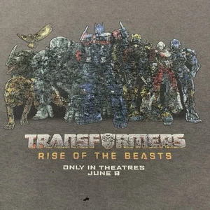 Mens 2XL Transformers Rise Of The Beasts Movie Promo Shirt Short Sleeve Gray - Picture 1 of 9