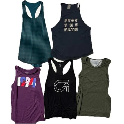 Lote de 5 camisetas sin mangas deportivas para mujer talla S/M Calia Gap Fit azul marino antiguo paquete Foto 1 de 4