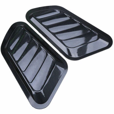 2pcs Universal Car Air Flow Intake Bonnet Vent Hood Carbon Fiber Accessories - Image 1 of 4