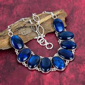 Blue Flash Labradorite Gemstone Handmade 925 Sterling Silver Jewelry Necklace - Picture 1 of 5