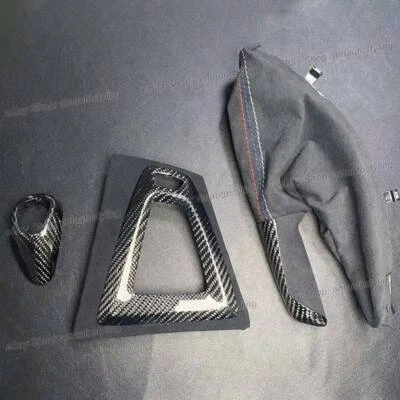 3x Perilla de engranaje de fibra de carbono de repuesto moldura de freno de mano para BMW M3 F80 M4 F82 F83 Foto 1 de 4