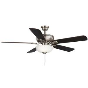 NEW HAMPTON BAY Rothley II 52 in. Brushed Nickel LED Ceiling Fan with Light Kit