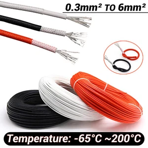 High Temp Soft Flexible Silicone Fiber Glass Wire Stranded Tinned Copper Cable - Picture 1 of 8