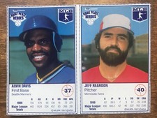 1987 Kraft Home Plate Heroes Panel Alvin Davis Mariners Jeff Reardon Twins NM