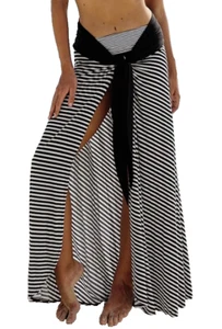 Anita Long Sarong Regina Swim Wrap Skirt Small - Medium Black & White Dress - Picture 1 of 6