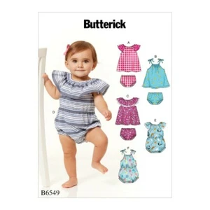 Butterick Sewing Pattern 6549 Infants Romper, Dress And Panties - Picture 1 of 2