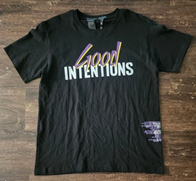 Camisa Vlone X Navegación Para Hombres Pequeña Negra Púrpura Buenas Intenciones Palomas Hip Hop Rap Camiseta Foto 1 de 4