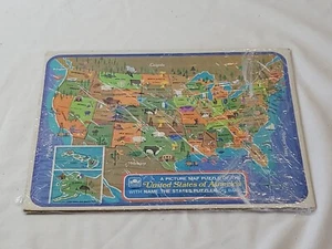 VINTAGE 1968 Golden United States of America Map Frame Tray Puzzle 4560-32 - Picture 1 of 2