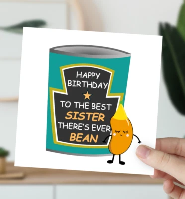 LAUGHING LEMON PRINTS Sister Birthday Card Funny Bday Kids Humour Joke Banter Cheeky Kids For Him VE