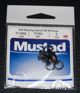 Mustad 77250-7/400 rodamiento de bolas giratorio con anillos soldados 400 lb paquete de prueba de 2 - Imagen 1 de 2