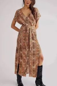 Abito Farrah FREE PEOPLE $248 piccolo avorio paillettes dettagli cravatta regolabile - Foto 1 di 6