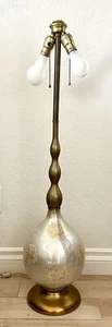 Rare Mid Century Modern 38” Table/buffet Lamp, Glass Globe, Pull Chains +switch - Picture 1 of 12