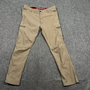 Pantalones de Senderismo Wrangler Para Hombre Talla 40x32 Beige Nylon Bolsillos con Cremallera Piernas Rectas - Imagen 1 de 8