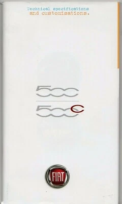 Fiat 500 & 500C Specification 2009-10 UK Market Brochure Pop Sport Lounge Diesel - Image 1 of 3