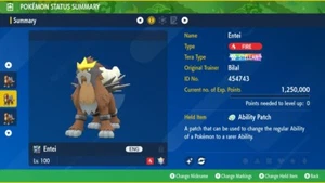 Pokemon Scarlet Violet Shiny 6IV Entei HA - Stellar Tera - FREE Ability Patch - Bild 1 von 4