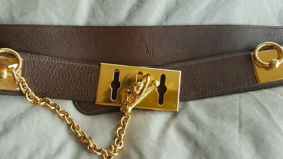 MARNI MUJER, MARRÓN, CINTURÓN DE PIEL CON HEBILLAS DORADAS Foto 1 de 4