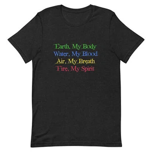 Pagan Witch Wicca Spiritual Shirt Gaia Elements Unisex t-shirt - Picture 1 of 12