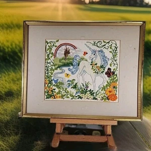 De Colección Crewel Unicornio Reino Bordado Punta de Aguja Arco Iris Costura Hecho a Mano 87 - Imagen 1 de 13