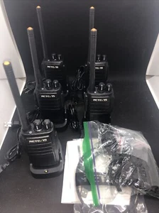 Lot Of 5 Retevis RT21 Walkie Talkies, Chargers, Clips & Lanyards 1 Program Cable - Picture 1 of 18