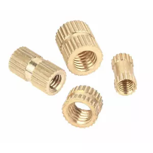 M4 Brass Copper Metric Threaded Round Knurl Insert Embedded Nut OD 5 / 6mm - Picture 1 of 5