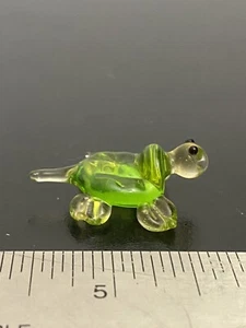 Hand Blown Glass Figurine Collectibles Handmade Miniature Turtle Green 2 - Picture 1 of 5