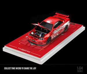 TimeMicro 1:64 R34 Nissan Skyline Fast & Furious Modello di auto rosso - Foto 1 di 3