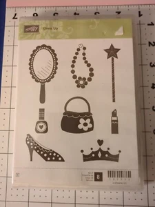 NUEVO Estampación Sello Goma Tacón Alto Espejo Varita Cartera Corona Collar Lápiz Labial - Imagen 1 de 4