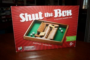 Shut the Box - A Strategic Numbers Game - Solid Wood - Includes Dice - Classic - Picture 1 of 5