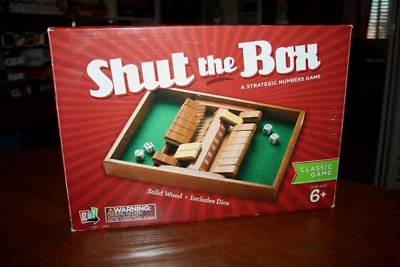 Shut the Box - A Strategic Numbers Game - Solid Wood - Includes Dice - Classic - Image 1 of 4