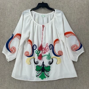 Jade Melody Tam Womens XL Shirt 3/4 Sleeves S Paisley Bohemian Boho Tunic - Picture 1 of 10