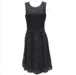 UNIFORM UNION Loyandford Black Floral Lace Sleeveless Back Zip Dress 2 LOYD/FORD - Picture 1 of 12