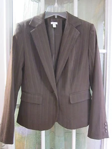 Apt.9 Brown A Button Up Long Sleeve Stretch Blazer Jacket SZ Women's 6 - Picture 1 of 8