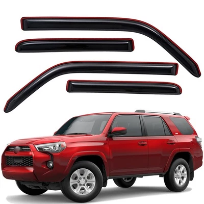 In-Channel Smoke Window Visor Rain Guard Vent Shade For 2010-2024 Toyota 4Runner Foto 1 de 4