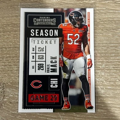 2020 Panini Contenders - Khalil Mack #81 Bears Chargers - Image 1 of 2