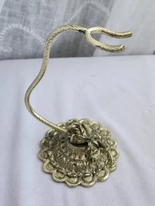 Messing zwei Krappen Gold viktorianischer Stil Vintage Pfeifenhalter mit Rosendetail 5,5" - Bild 1 von 6