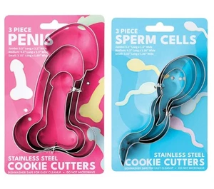 COOKIE CUTTER SETS 3 PIECE PENIS OR SPERM - Picture 1 of 8