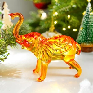 H&D Crystal Thai Elephant with Trunk Raised Collectible Figurine Statue Home ... - Picture 1 of 8