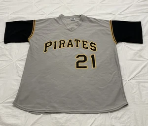 T-shirt maglia Pittsburgh Pirates SGA Roberto Clemente #21 usata in ottime condizioni taglia XL Park Antony - Foto 1 di 8