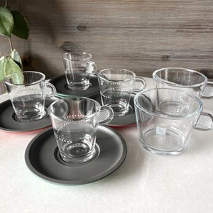 Nespresso 4 x Espresso Glass & Saucer (Limited Edition), 2 x Glass Cup 150ml Set - Picture 1 of 11