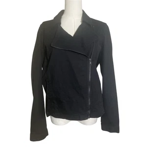 EILEEN FISHER ORGANIC COTTON MOTO JACKET BLACK Medium - Picture 1 of 5
