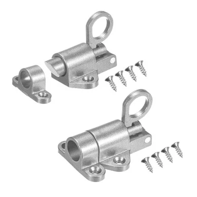 2pz chiusure autochiudenti in lega di alluminio con viti per porta [argento] - Immagine 1 di 4