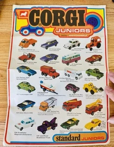 1972 CORGI JUNIORS Whizz Wheels Catalog Poster Batman Bond Popeye Monkeemobile - Picture 1 of 4
