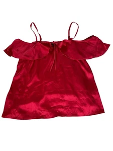 Torrid Shirt Size 2 Hot Pink Chiffon Cold Shoulder Top Ruffles Tie Front New - Picture 1 of 8