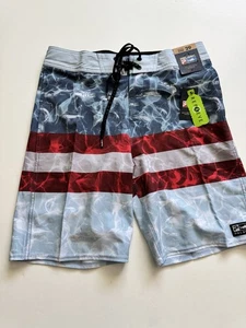 PELAGIC Youth Adjust Waist Hybrid BOARD SHORTS taglia 29 Deep Drop Americano - Foto 1 di 8